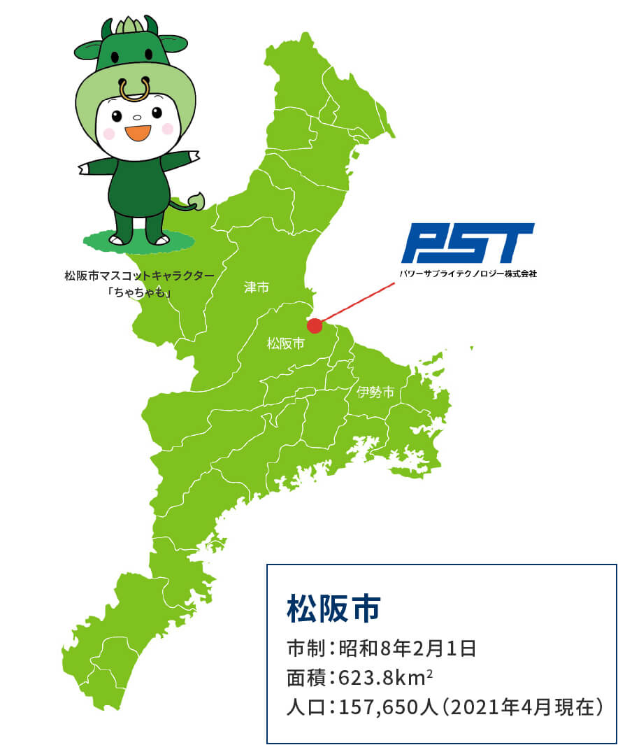 松阪市 市制：昭和8年2月1日 面積：623.8km2 人口：157,650（2021年4月現在）